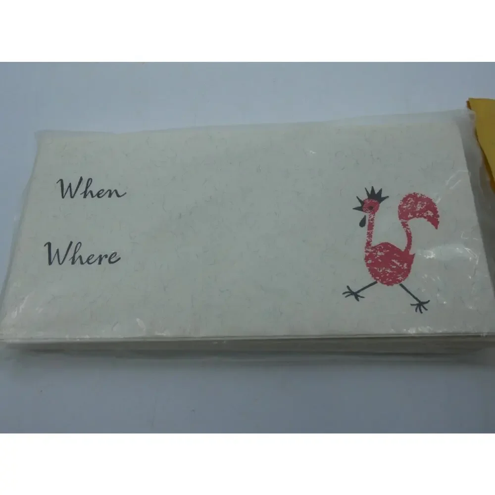 Vtg 12 Cocktail Party Invitation Cards MCM Retro 1960's White & Wyckoff USA NOS